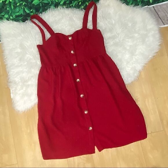 Red casual cute holidays dress plus size 0XL - Picture 3 of 14